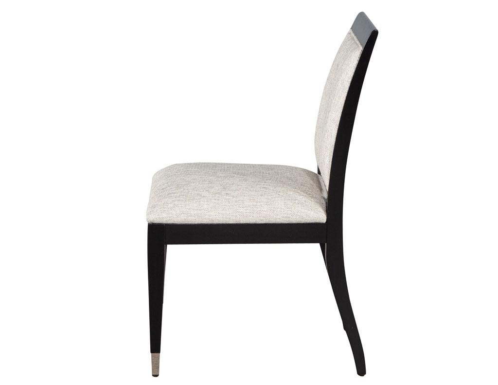 Set of 10 Black Lacquered Modern Dining Chairs by Jay Spectre 8