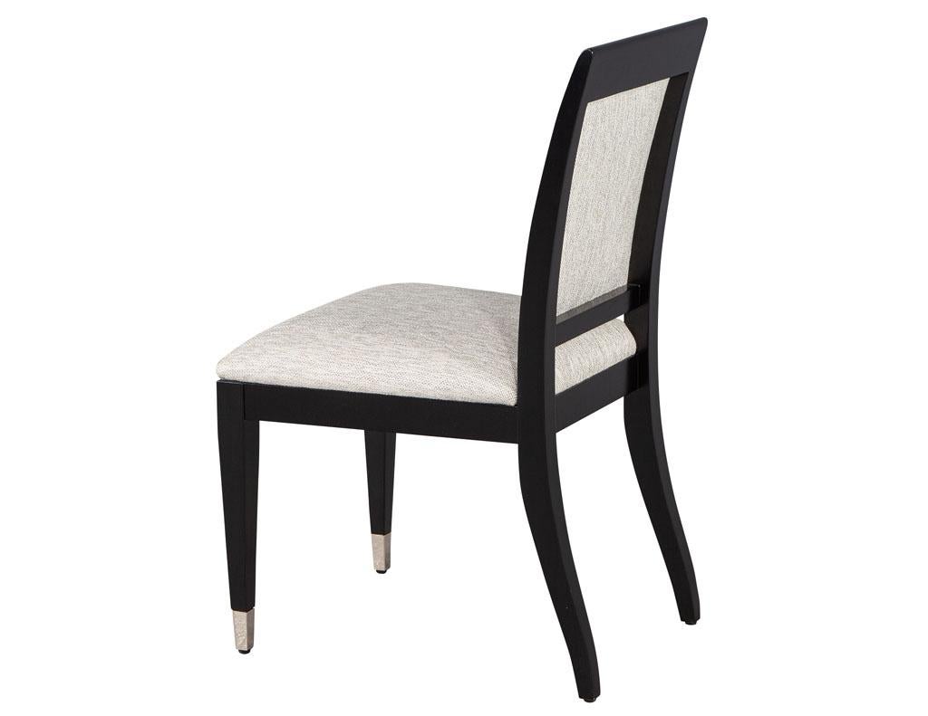 Set of 10 Black Lacquered Modern Dining Chairs by Jay Spectre 9