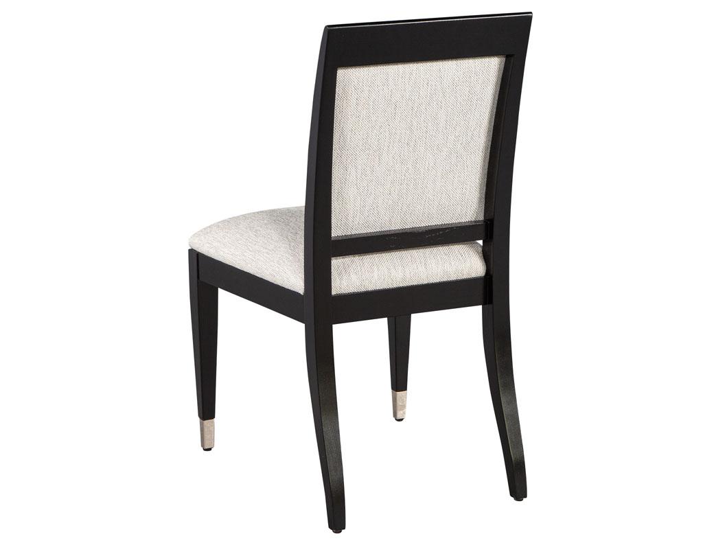 Set of 10 Black Lacquered Modern Dining Chairs by Jay Spectre 10
