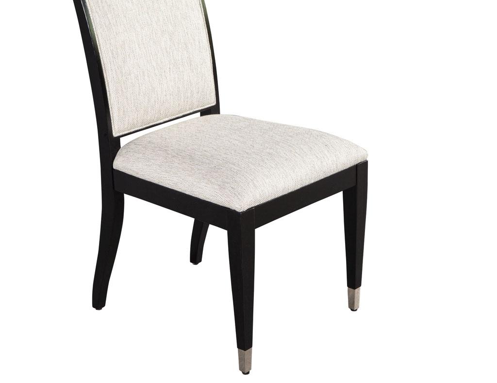 Set of 10 Black Lacquered Modern Dining Chairs by Jay Spectre 13