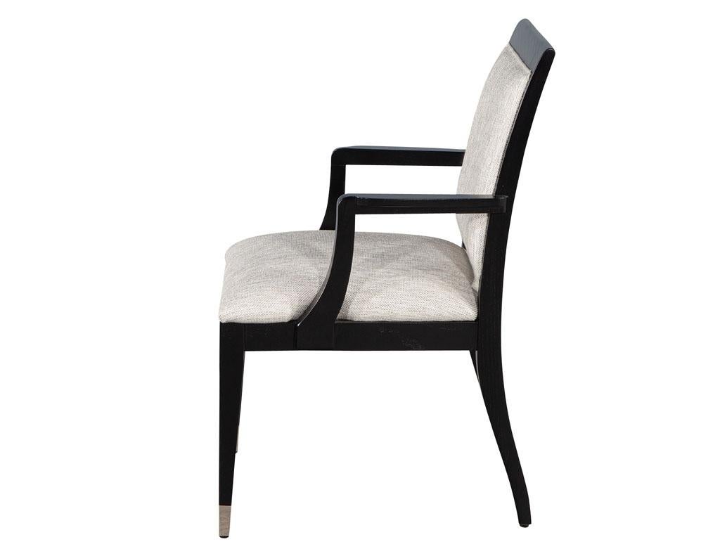 Set of 10 Black Lacquered Modern Dining Chairs by Jay Spectre 1