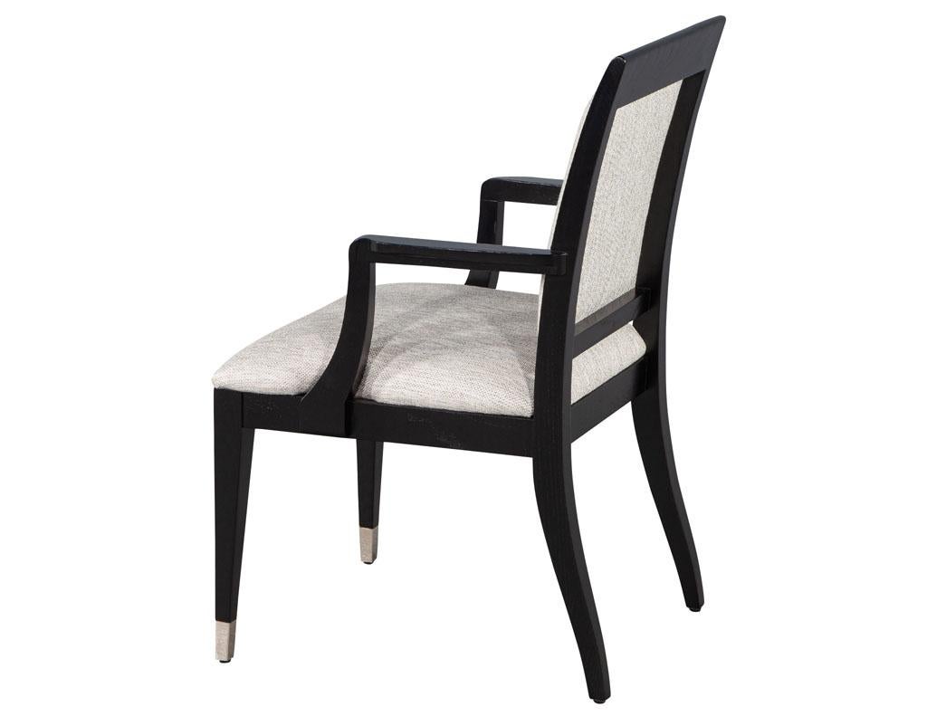 Set of 10 Black Lacquered Modern Dining Chairs by Jay Spectre 2