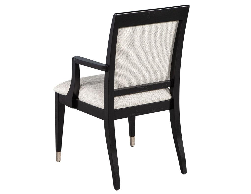 Set of 10 Black Lacquered Modern Dining Chairs by Jay Spectre 3