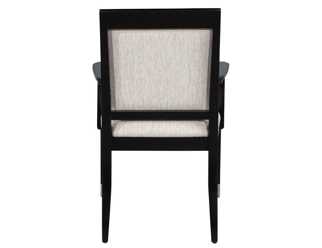 Set of 10 Black Lacquered Modern Dining Chairs by Jay Spectre 4