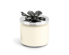 Set di 10 candele profumate all'orchidea nera in vetro e nichel nero