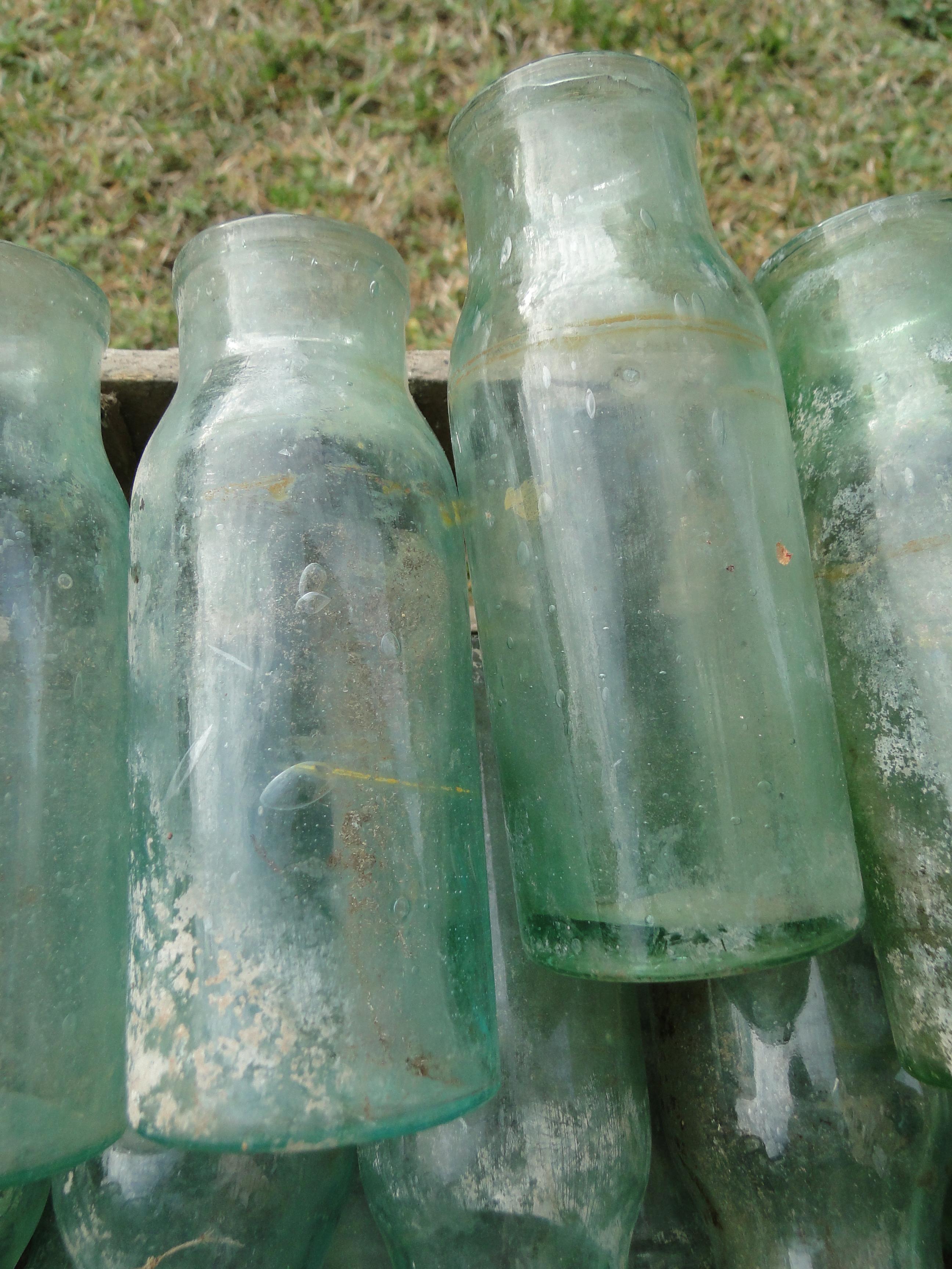 Campagne  10 bouteilles en verre soufflé de chambre à raisin Thomery Moissac France en vente