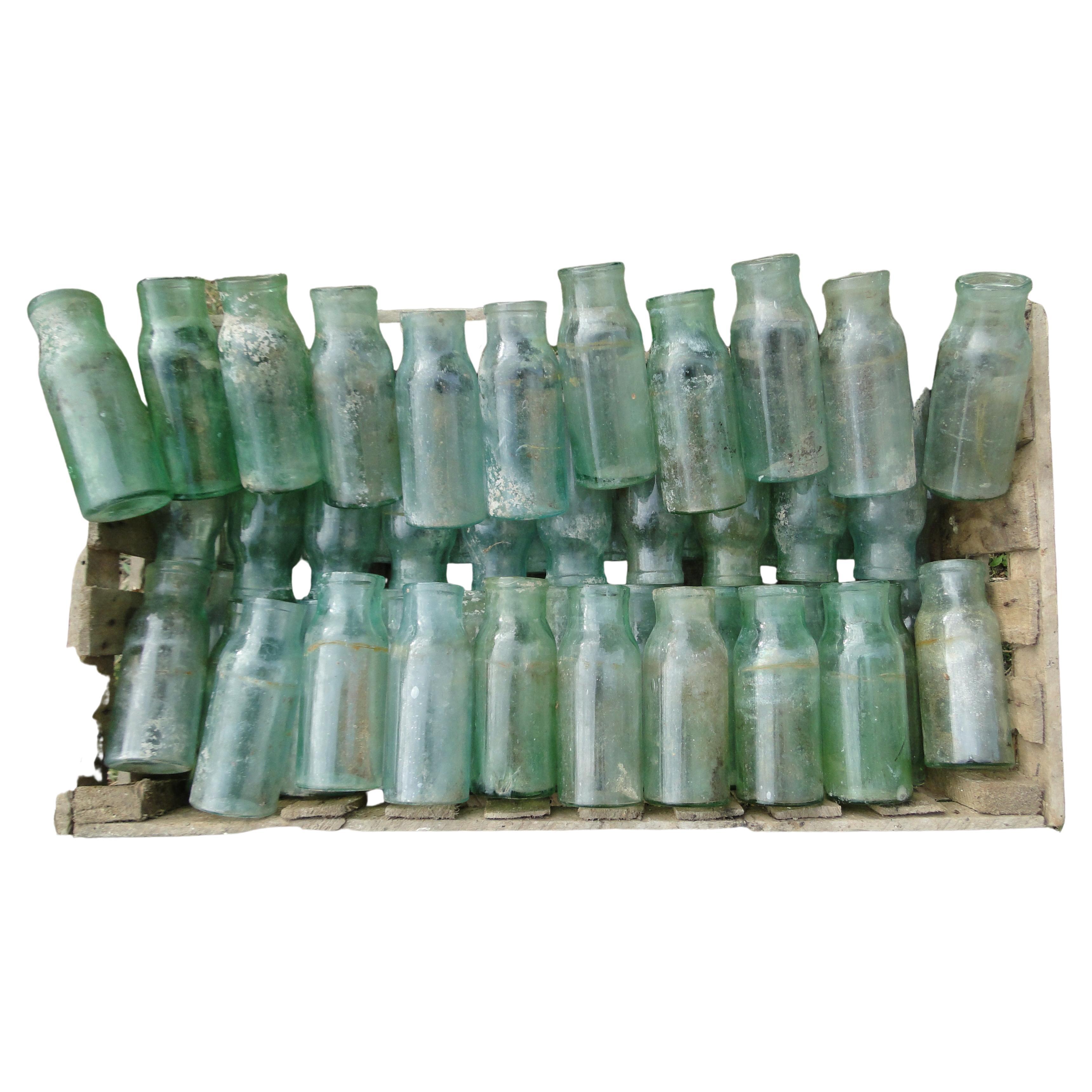  10 Blown Glass Bottles Grape Chamber Thomery Moissac France For Sale