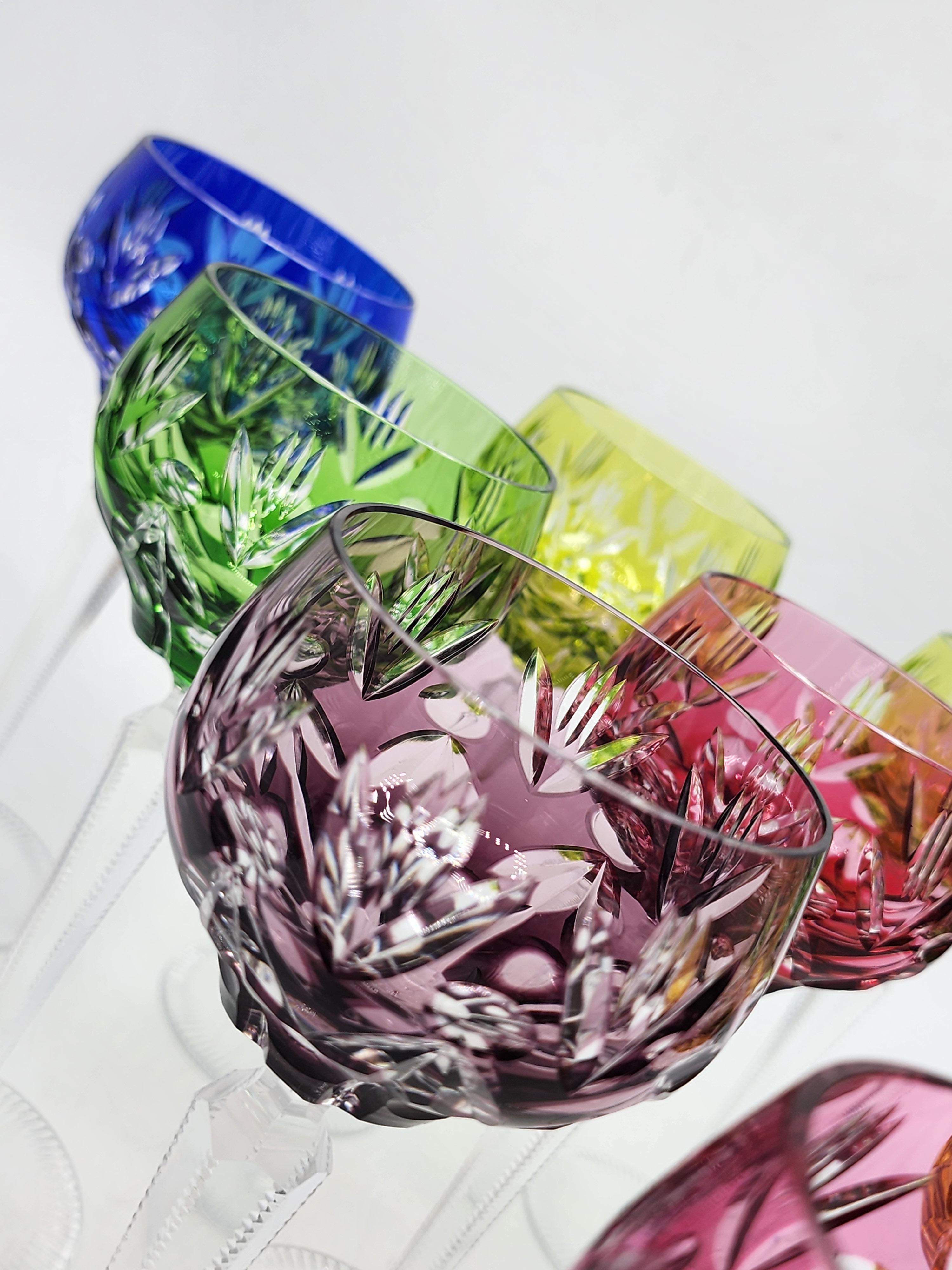Set of 10 Bohemian crystal glasses, Römer design from 1960. In Good Condition For Sale In Autonomous City Buenos Aires, CABA