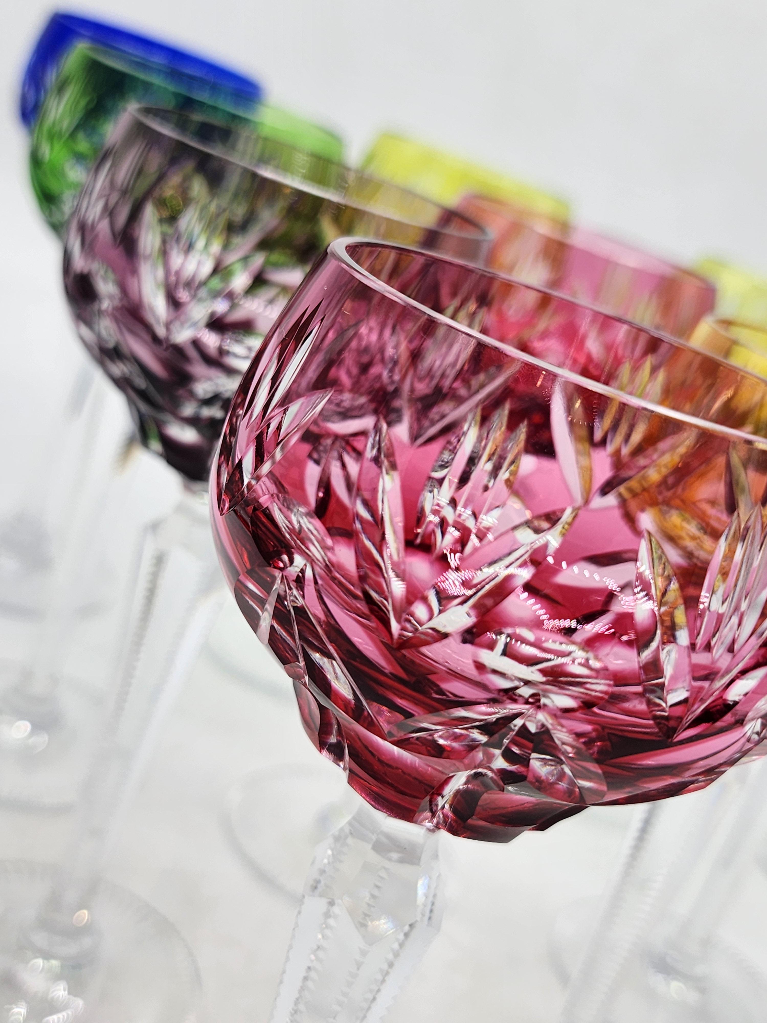 Art Glass Set of 10 Bohemian crystal glasses, Römer design from 1960. For Sale