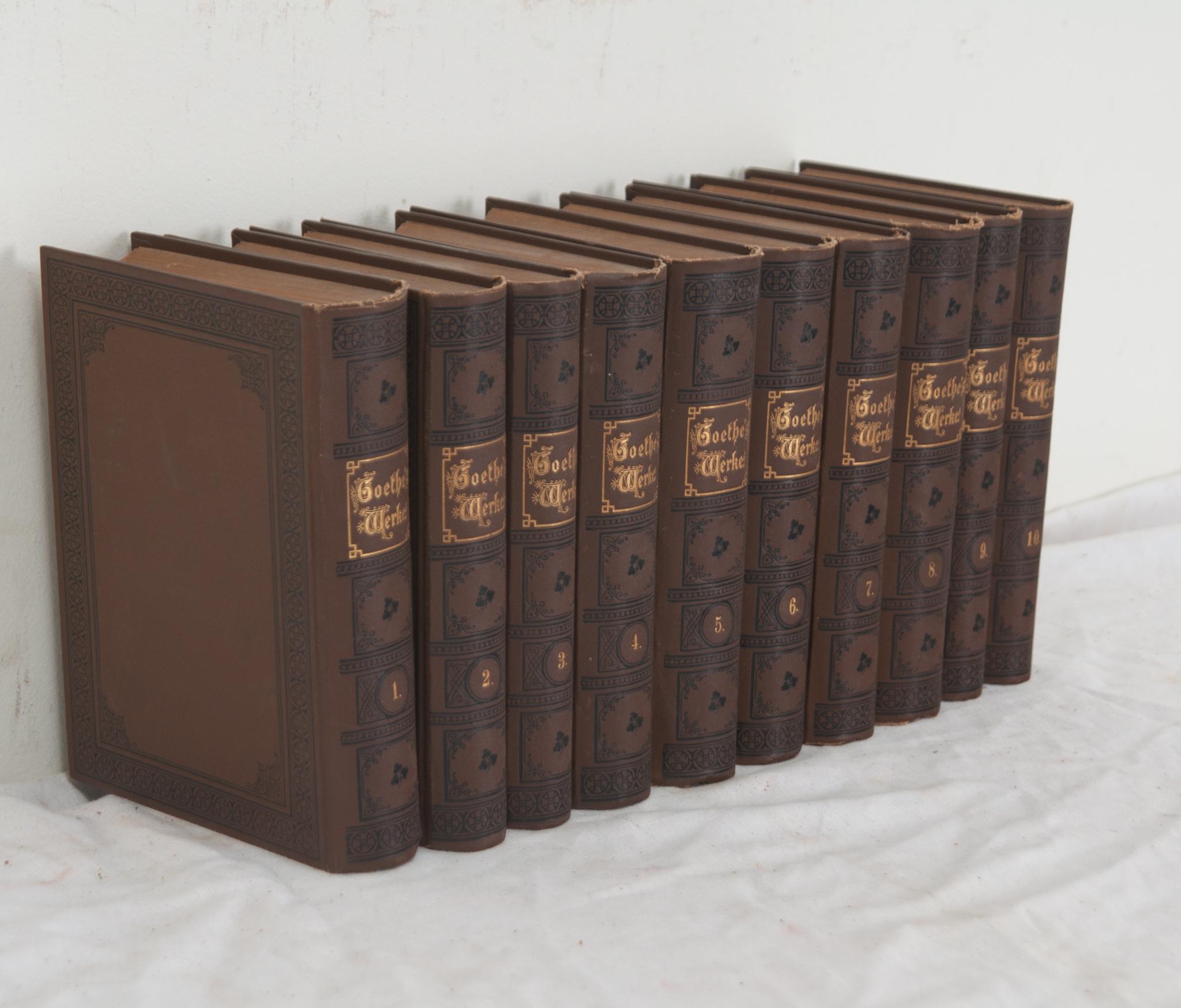 Other Set of 10 Books by German Poet Johann Wolfgang Von Goethe For Sale