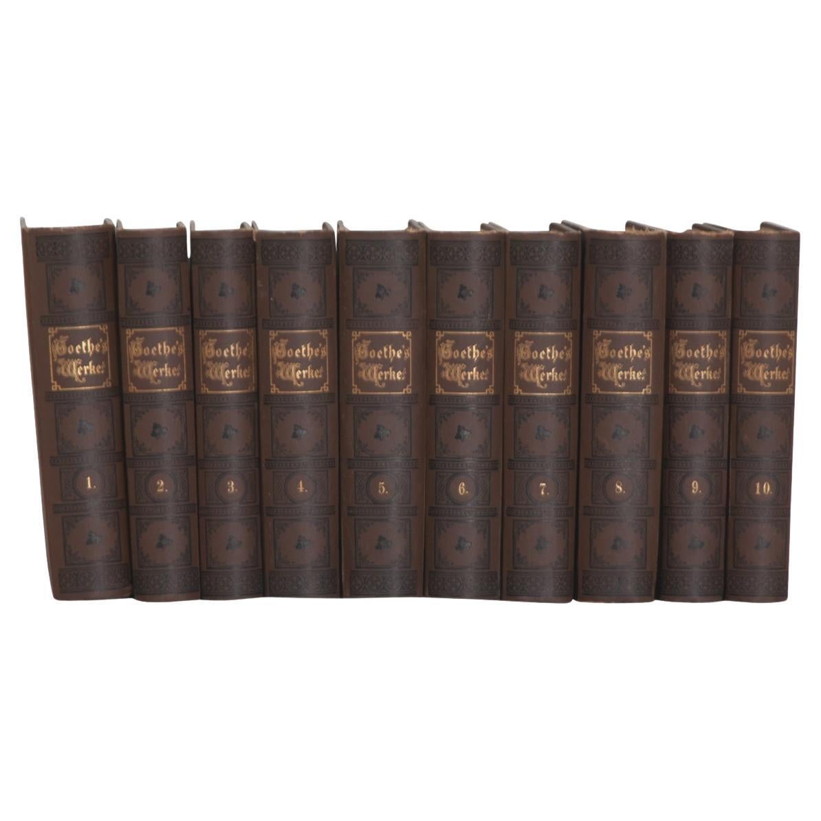 Set of 10 Books by German Poet Johann Wolfgang Von Goethe For Sale