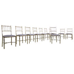 Set of 10 Brass Chairs, circa 1940