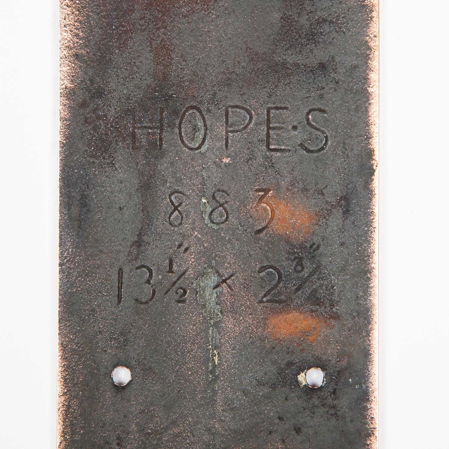 20ième siècle Lot de 10 plaques de porte en laiton par Hopes en vente