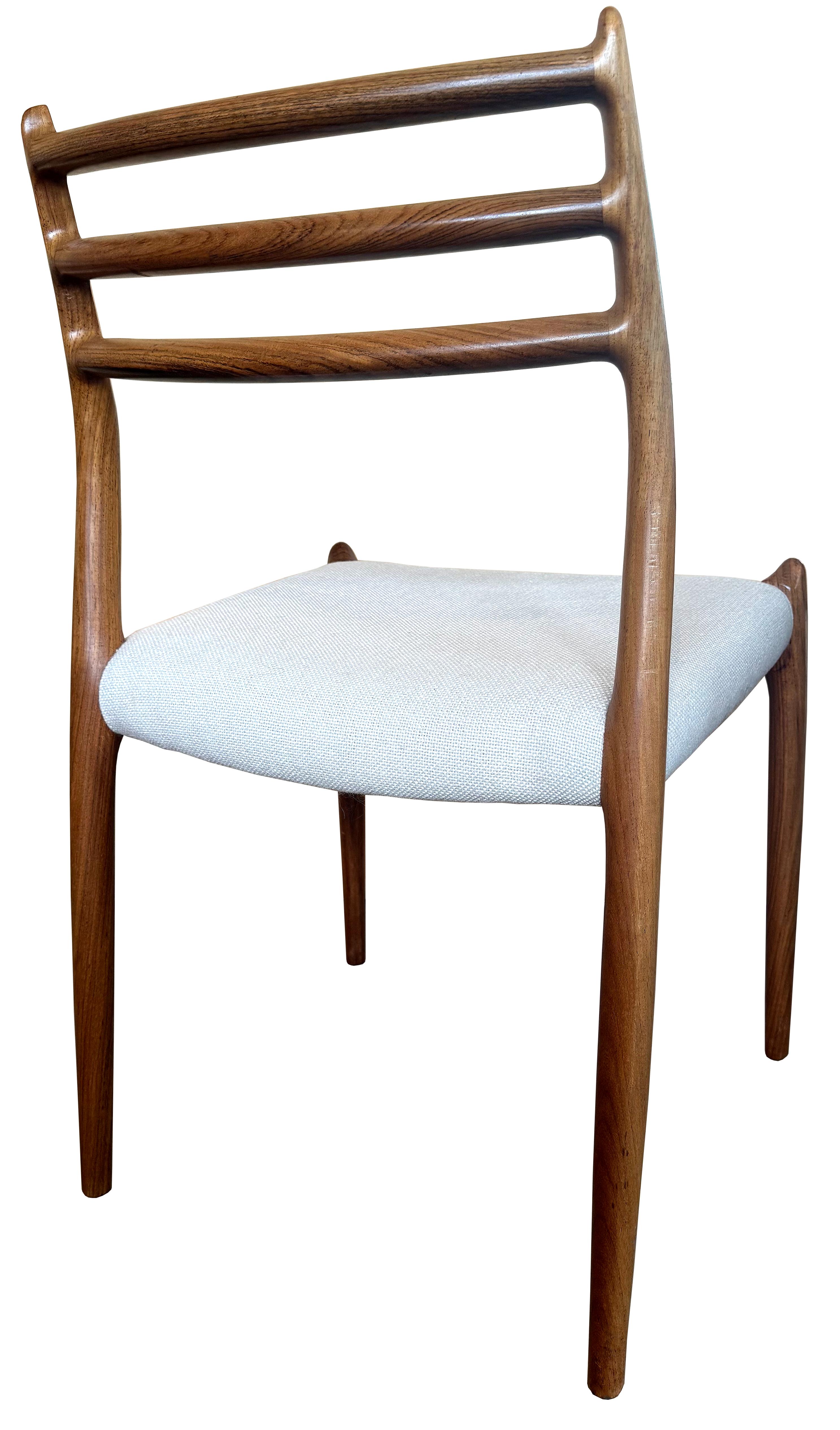 Set of 10 Brazilian Rosewood Moller 78 Dining Chairs 4