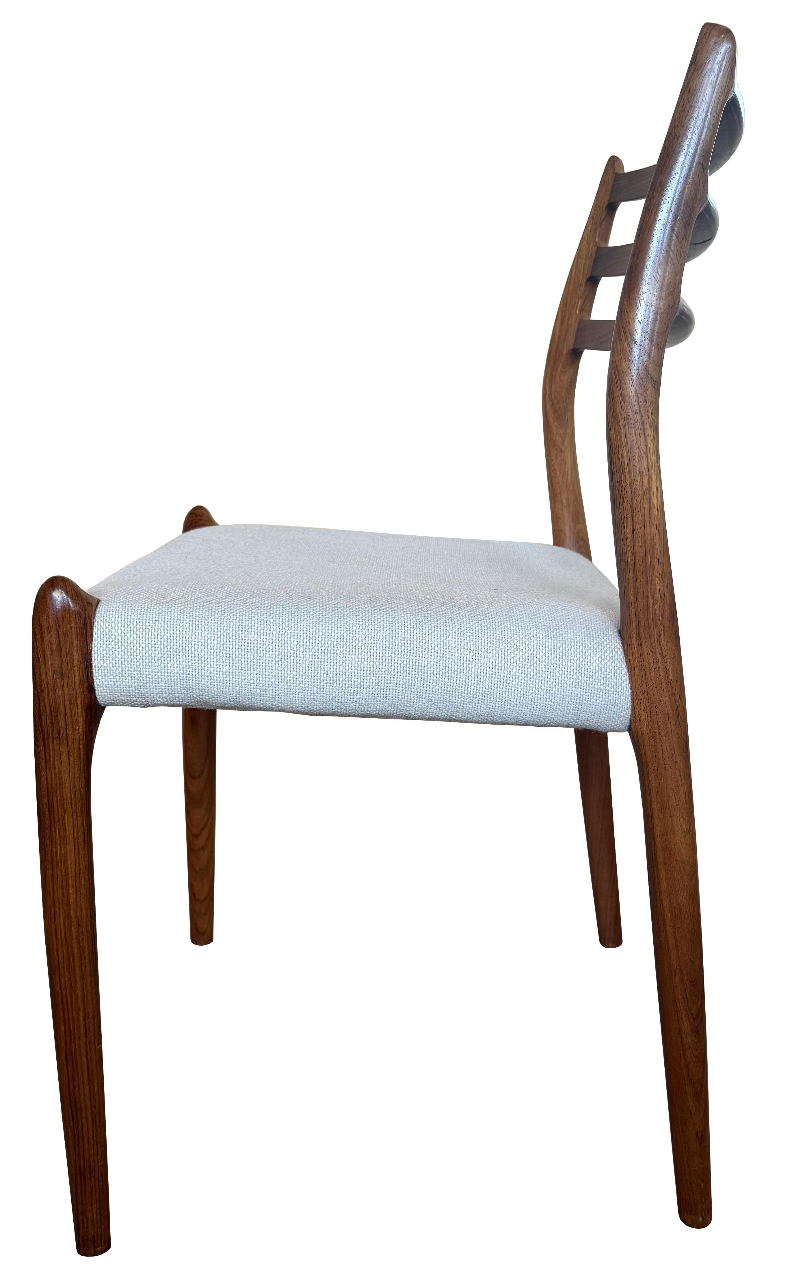 Set of 10 Brazilian Rosewood Moller 78 Dining Chairs 1