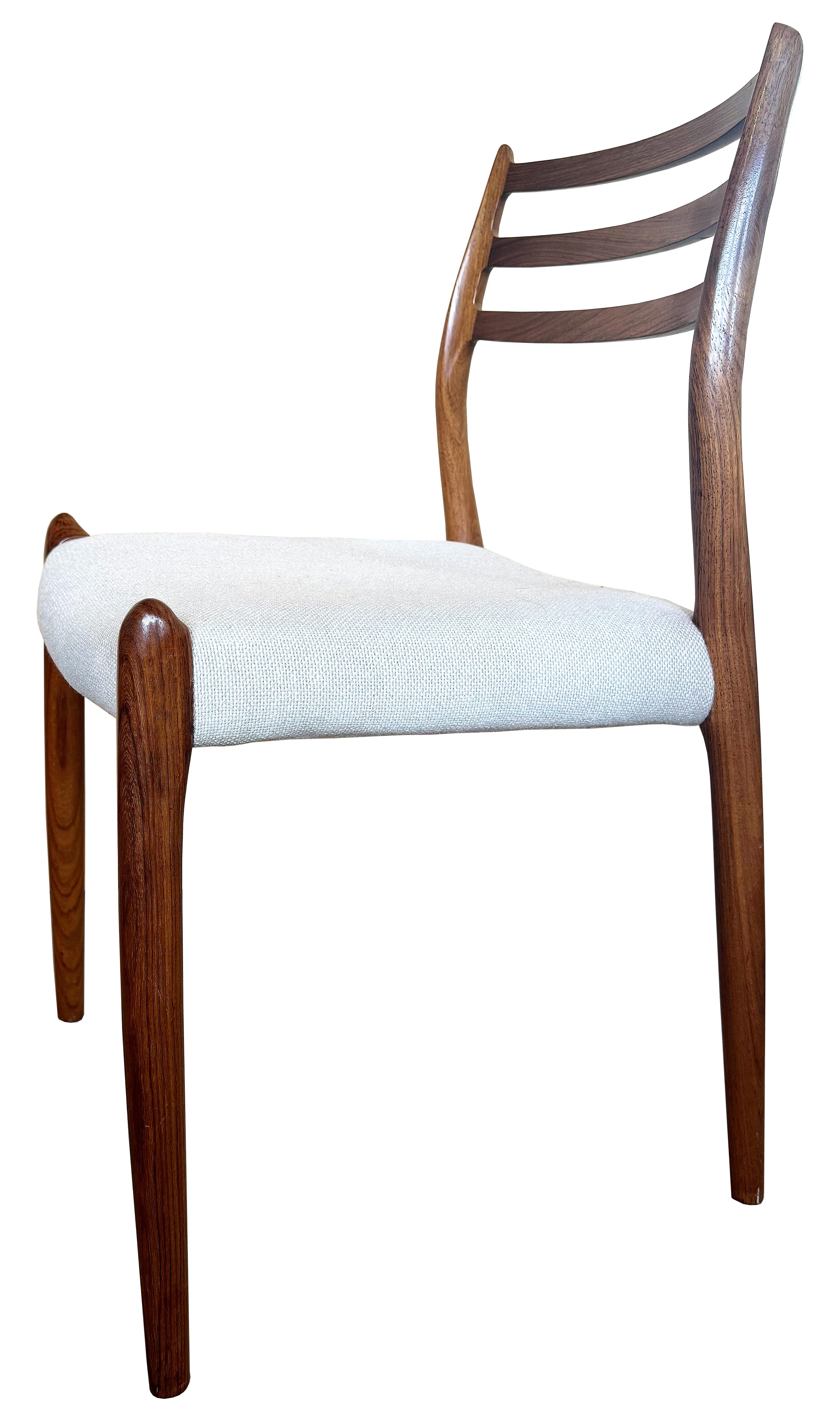 Set of 10 Brazilian Rosewood Moller 78 Dining Chairs 3
