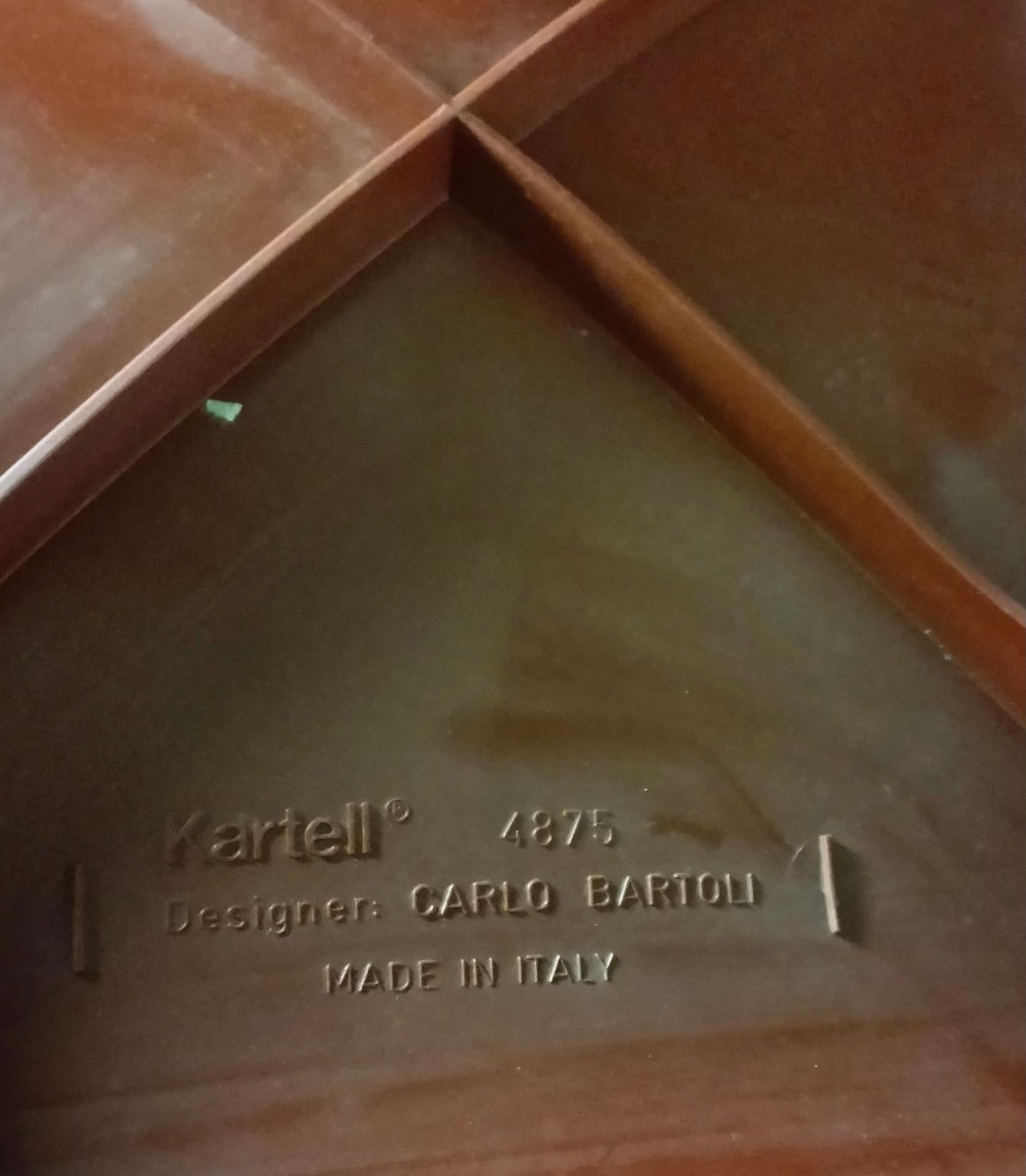 Satz von 10 braunen Stühlen 4875 mod. von C.Bartoli für Kartell 70s im Angebot 1