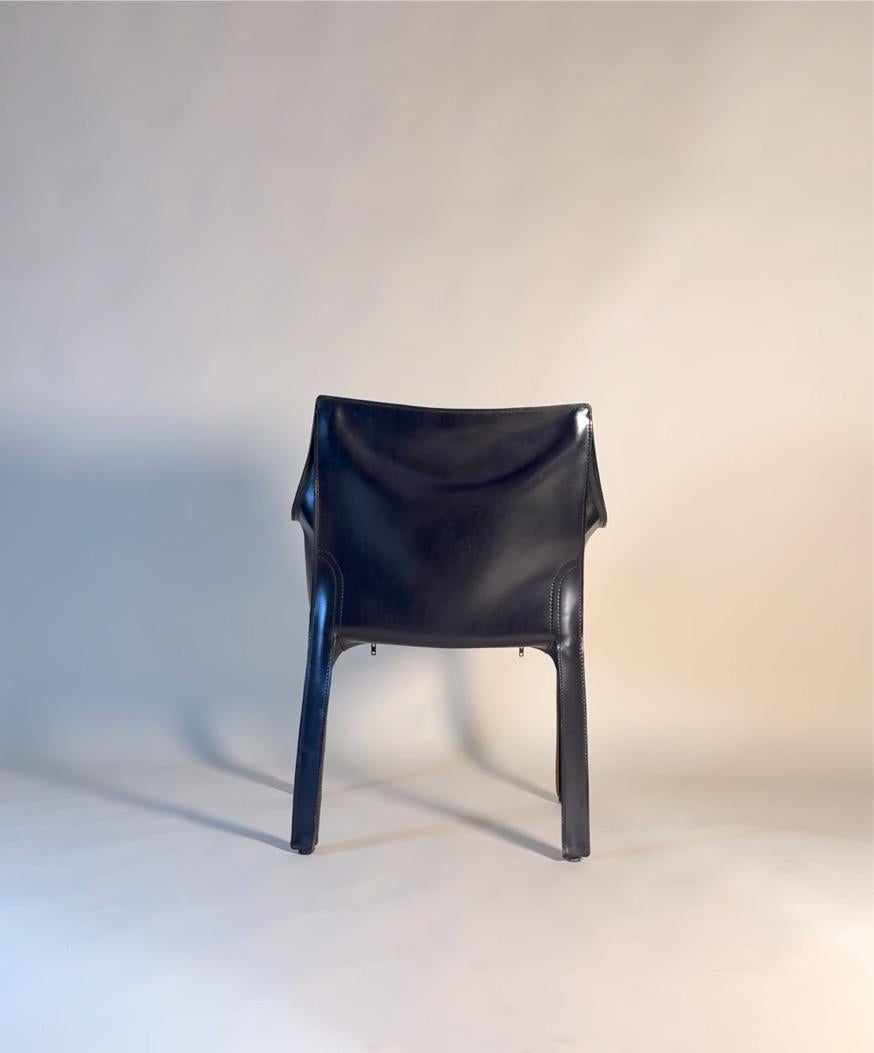 Mid-Century Modern Set of 10 Cab Model #413 Chairs by Mario Bellini for Cassina For Sale