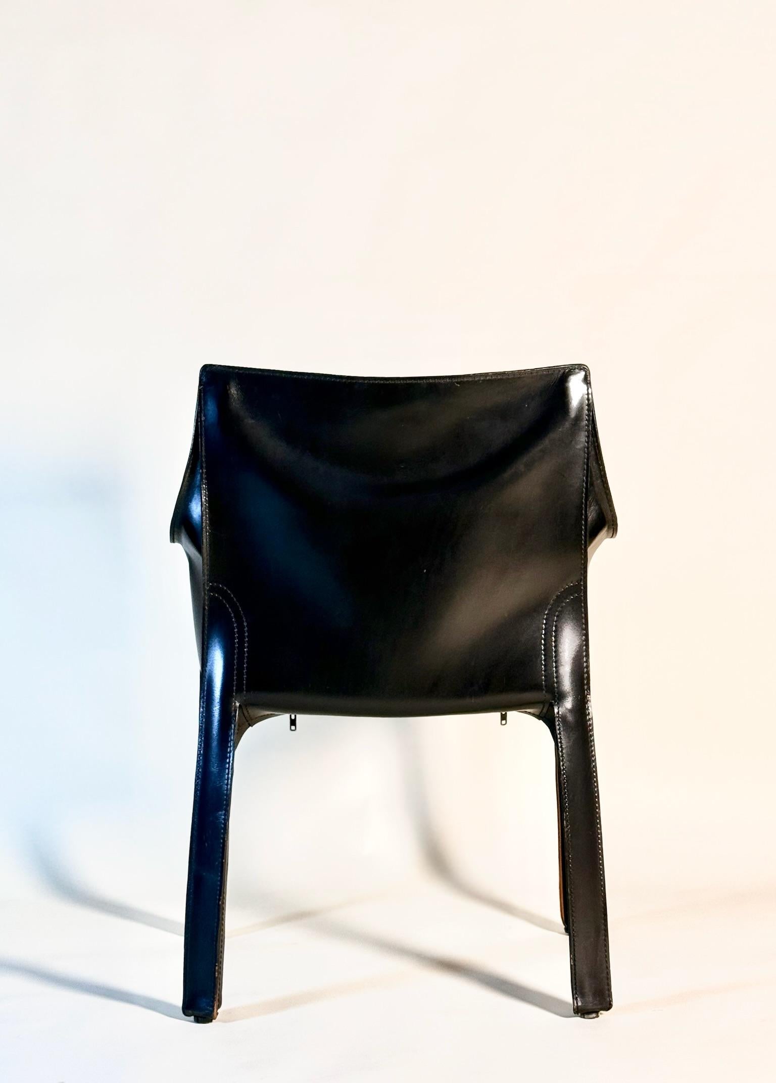 Italian Set of 10 Cab Model #413 Chairs by Mario Bellini for Cassina For Sale