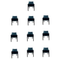 Set of 10 Cab Model #413 Chairs by Mario Bellini for Cassina