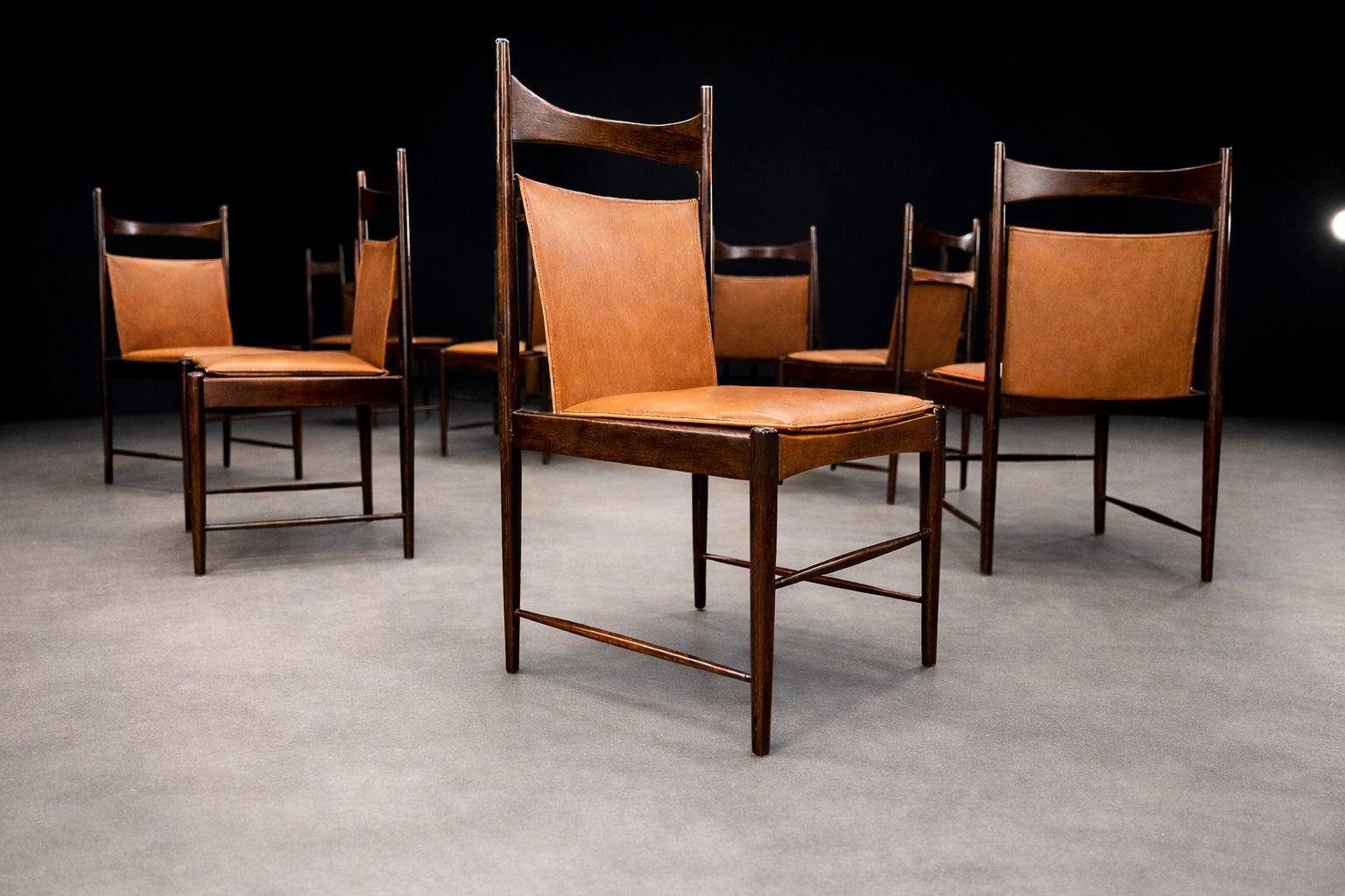 Set of 10 Cantu Dining Chairs, Sergio Rodrigues, Hardwood 
Original Upholstery