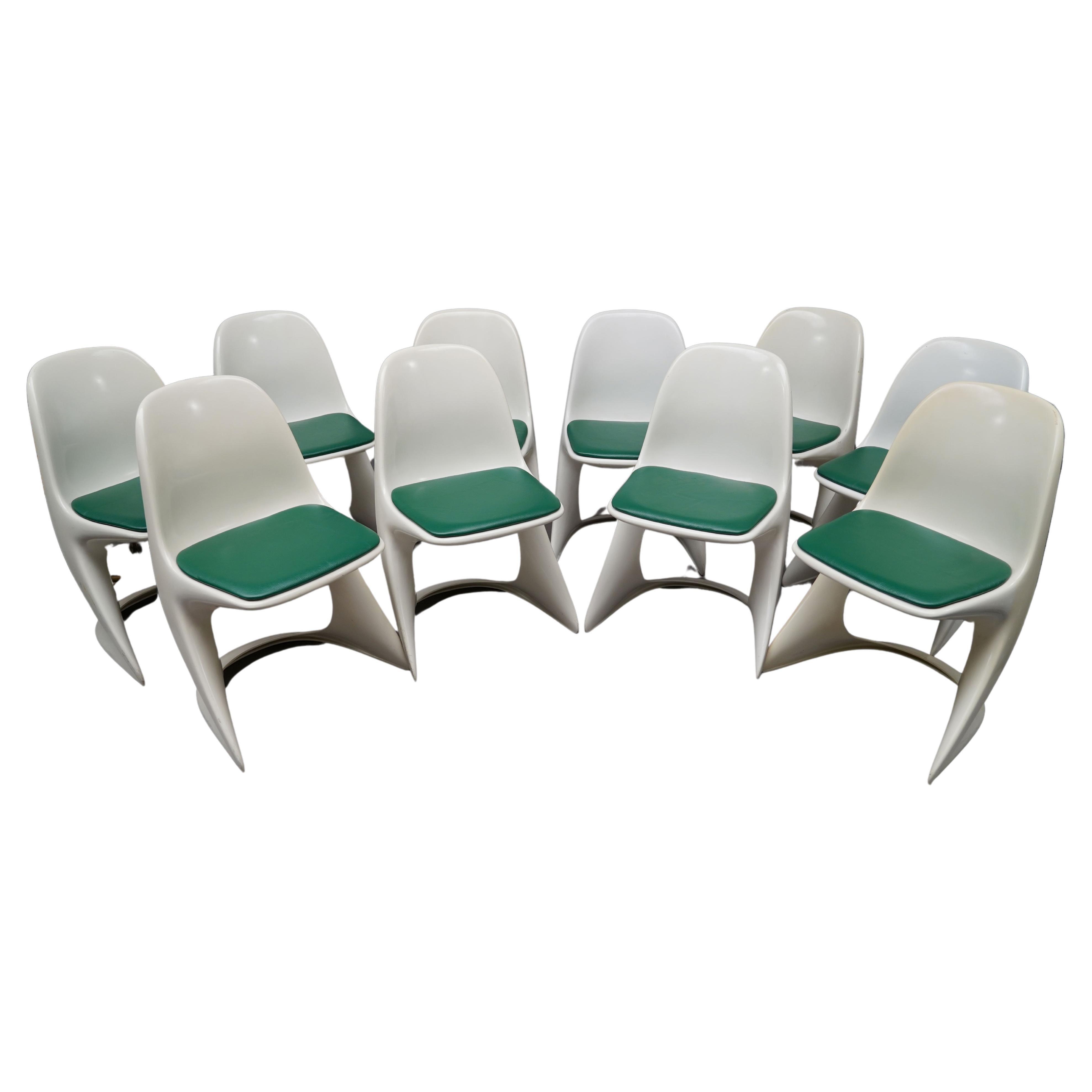 Set of 10 Casala and Alexander Begge chairs