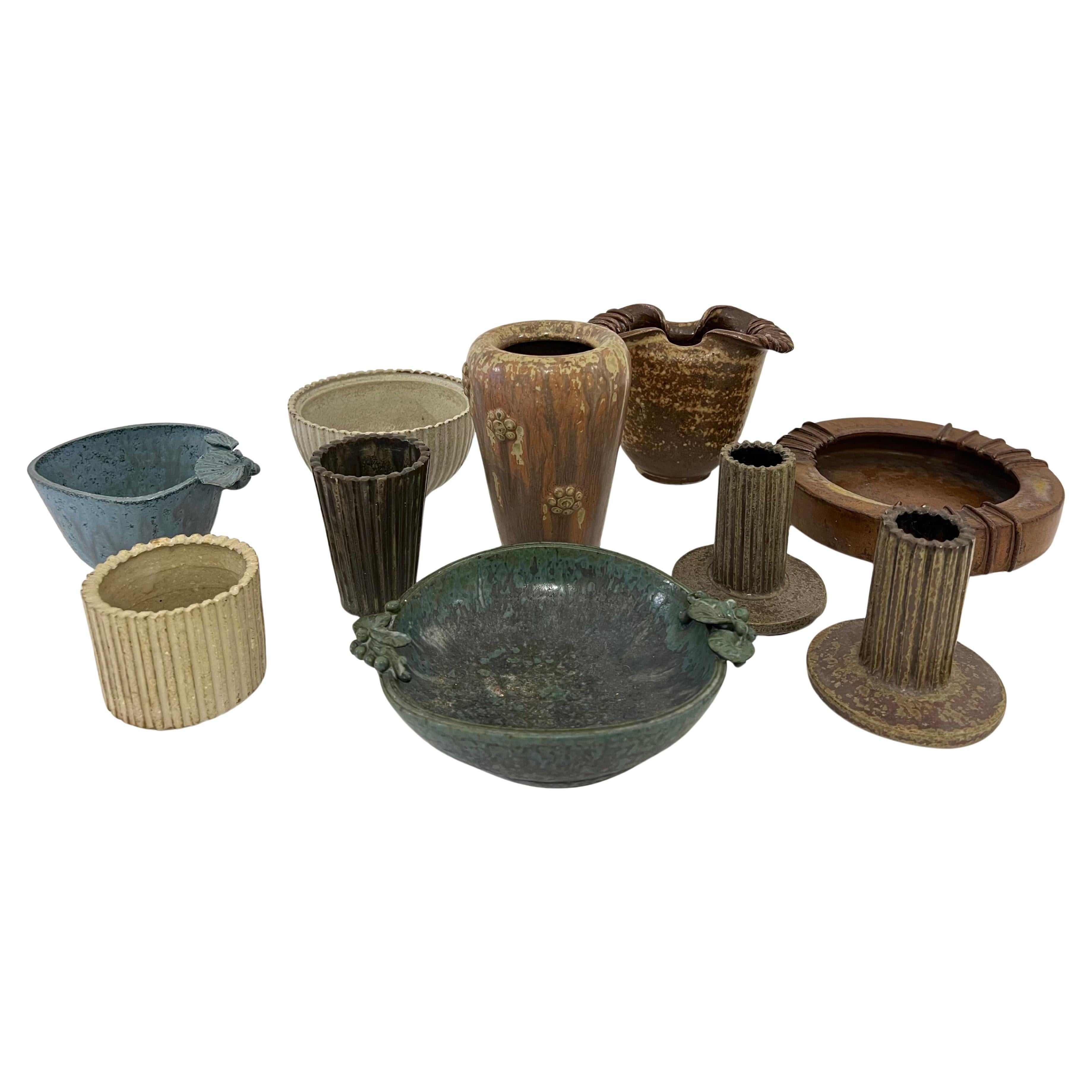 Juego de 10 piezas de cerámica de Arne Bang en venta