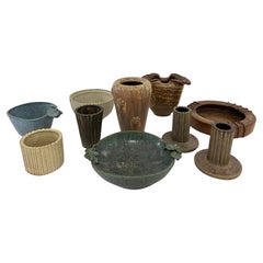 Set of 10 Ceramic Pieces by Arne Bang