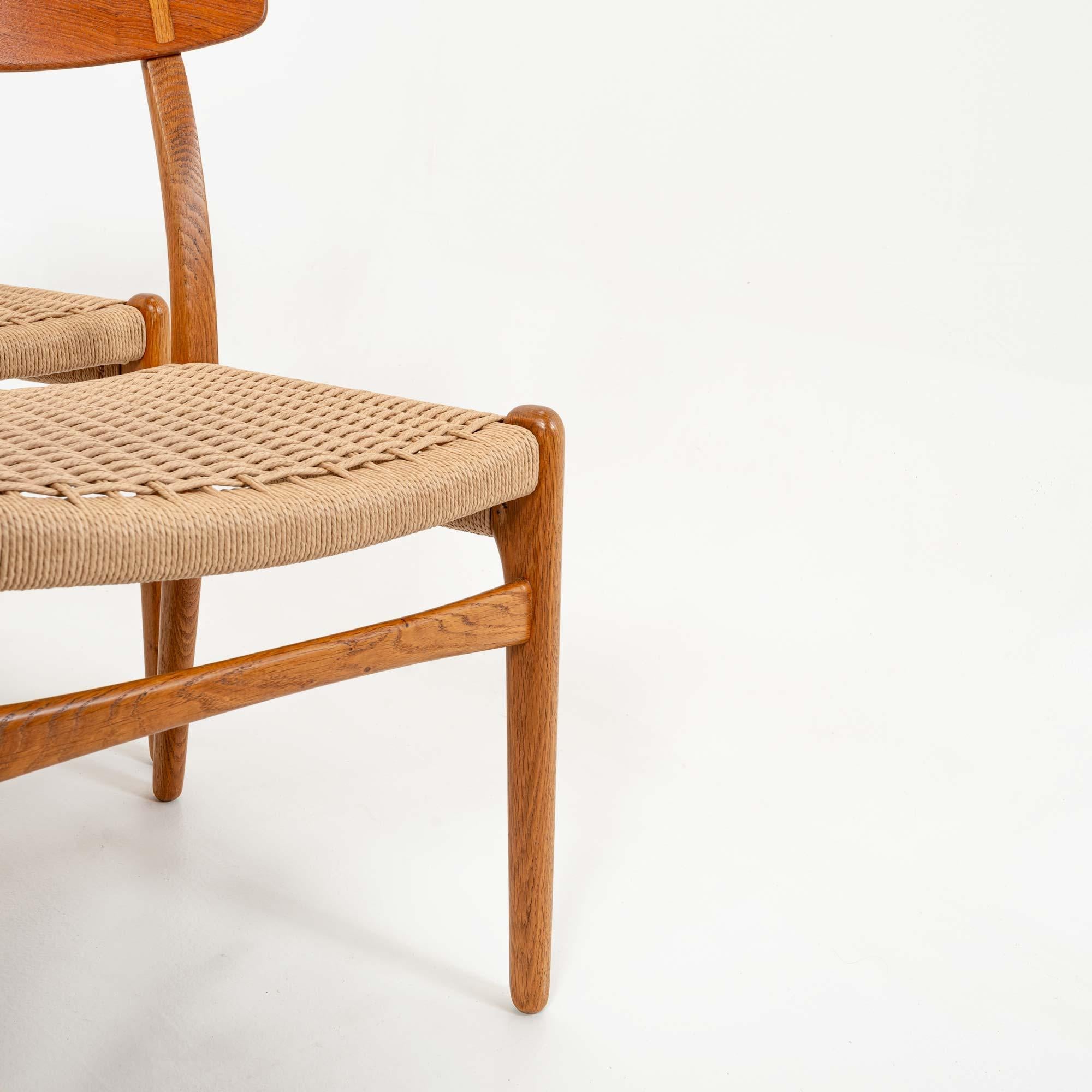 Set di 10 sedie CH23 di Hans Wegner per Carl Hansen & Son in Oak e Teak in vendita 2