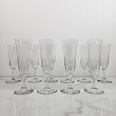 Set di 10 incantevoli flauti da champagne francesi soffiati a mano, circa 1880