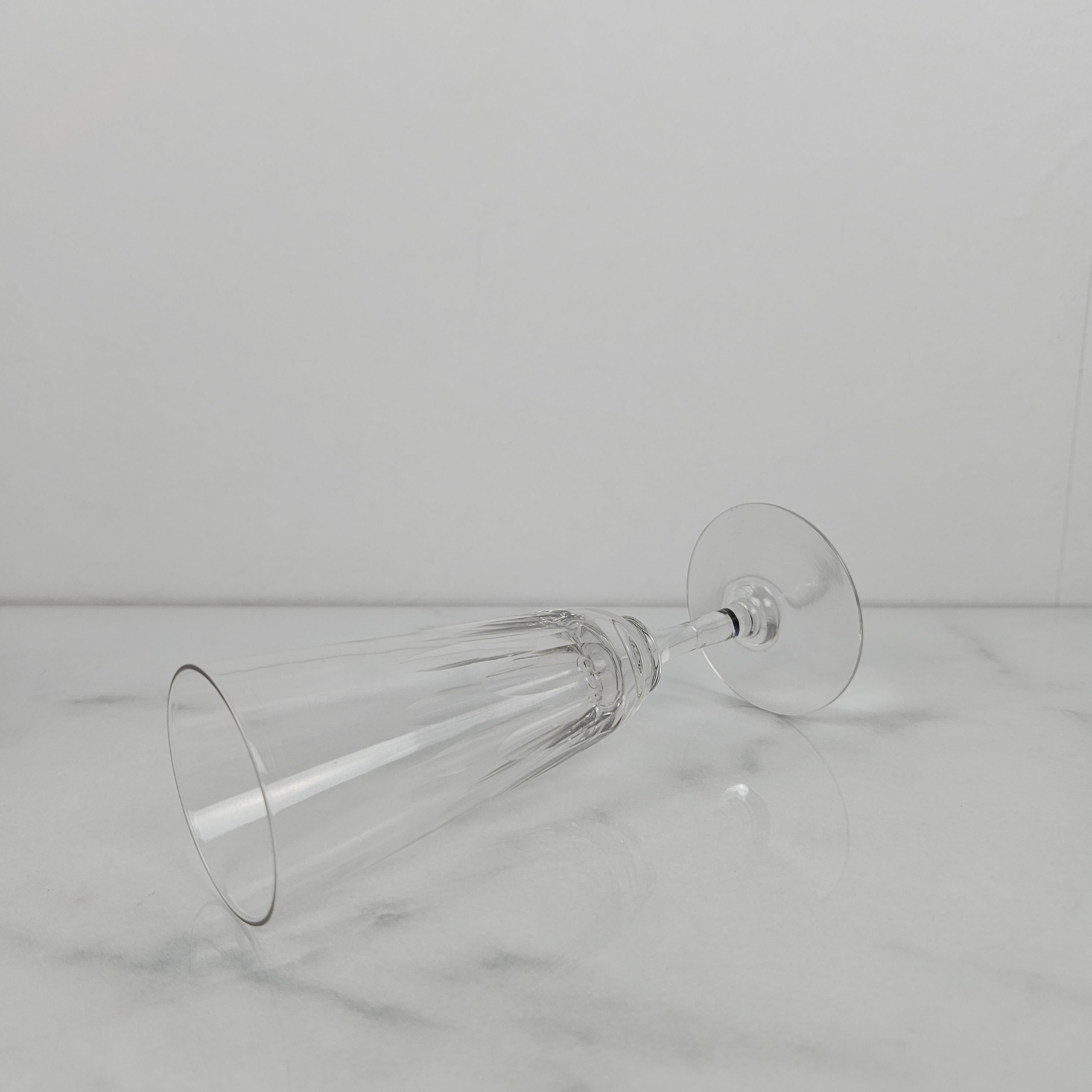 Blown Glass Set of 10 Charming French Hand-Blown Champagne Flutes, circa 1880 For Sale