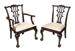 Set of 10 Chippendale style dining chairs, 19th Century.