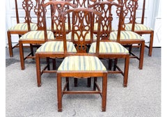 Set Of 10 Chippendale Style Dining Side Chairs