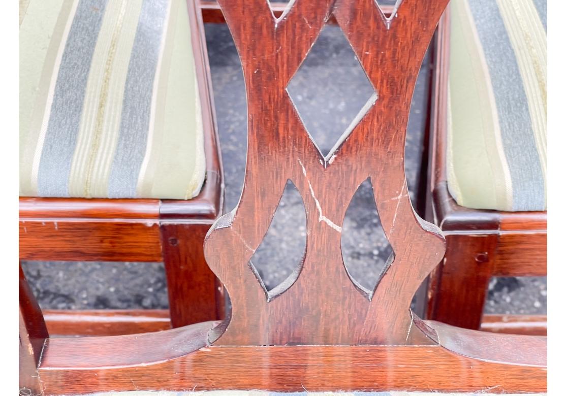 Tessuto Set di 10 sedie da pranzo in stile Chippendale per Restauro in vendita