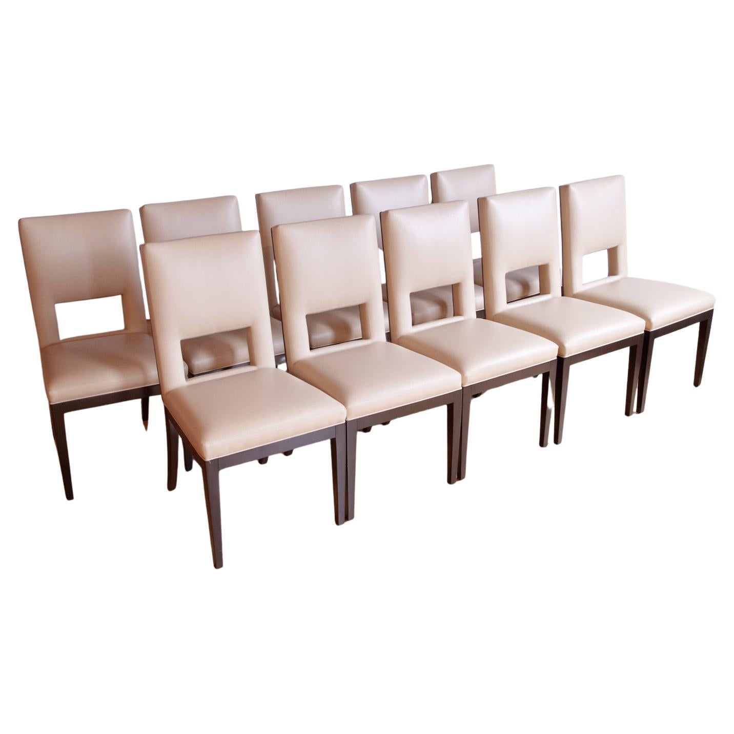 Set di 10 - Sedie in pelle in stile Christian Liaigre