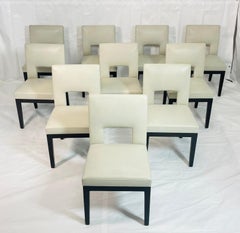 Set of 10 Christian Liaigre “Velin” Solid Oak Dining Chairs for Holly Hunt, USA