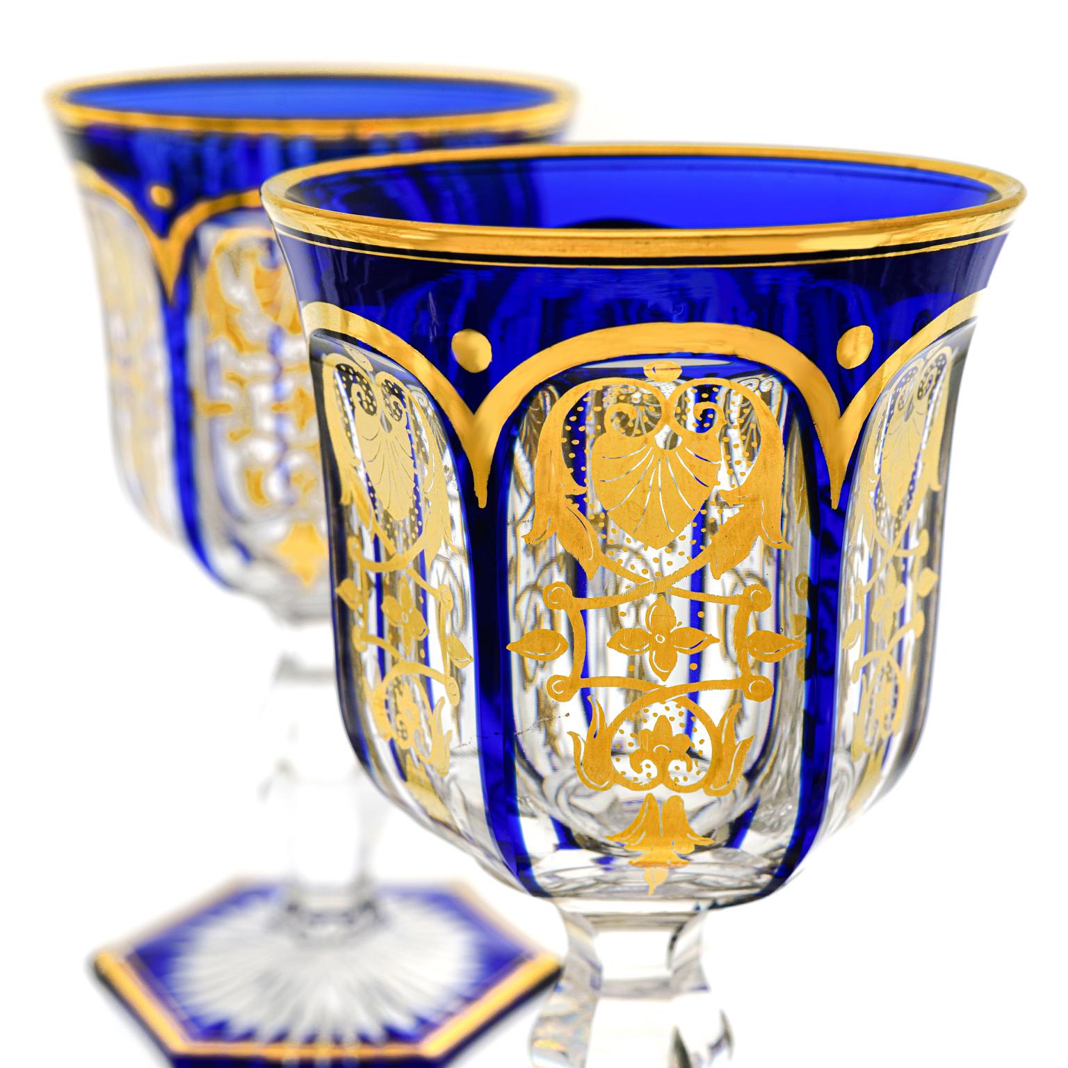 Set of 10 Cobalt Empire by Baccarat Goblets In Excellent Condition For Sale In Litchfield, CT