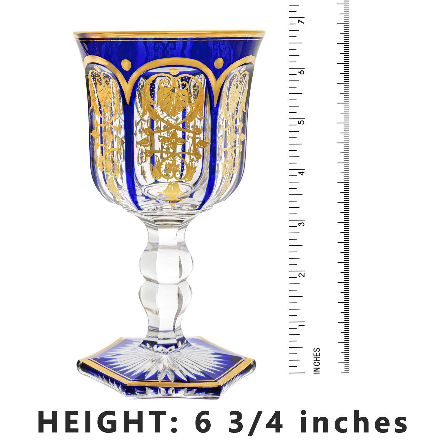 Mid-19th Century Set of 10 Cobalt Empire by Baccarat Goblets For Sale