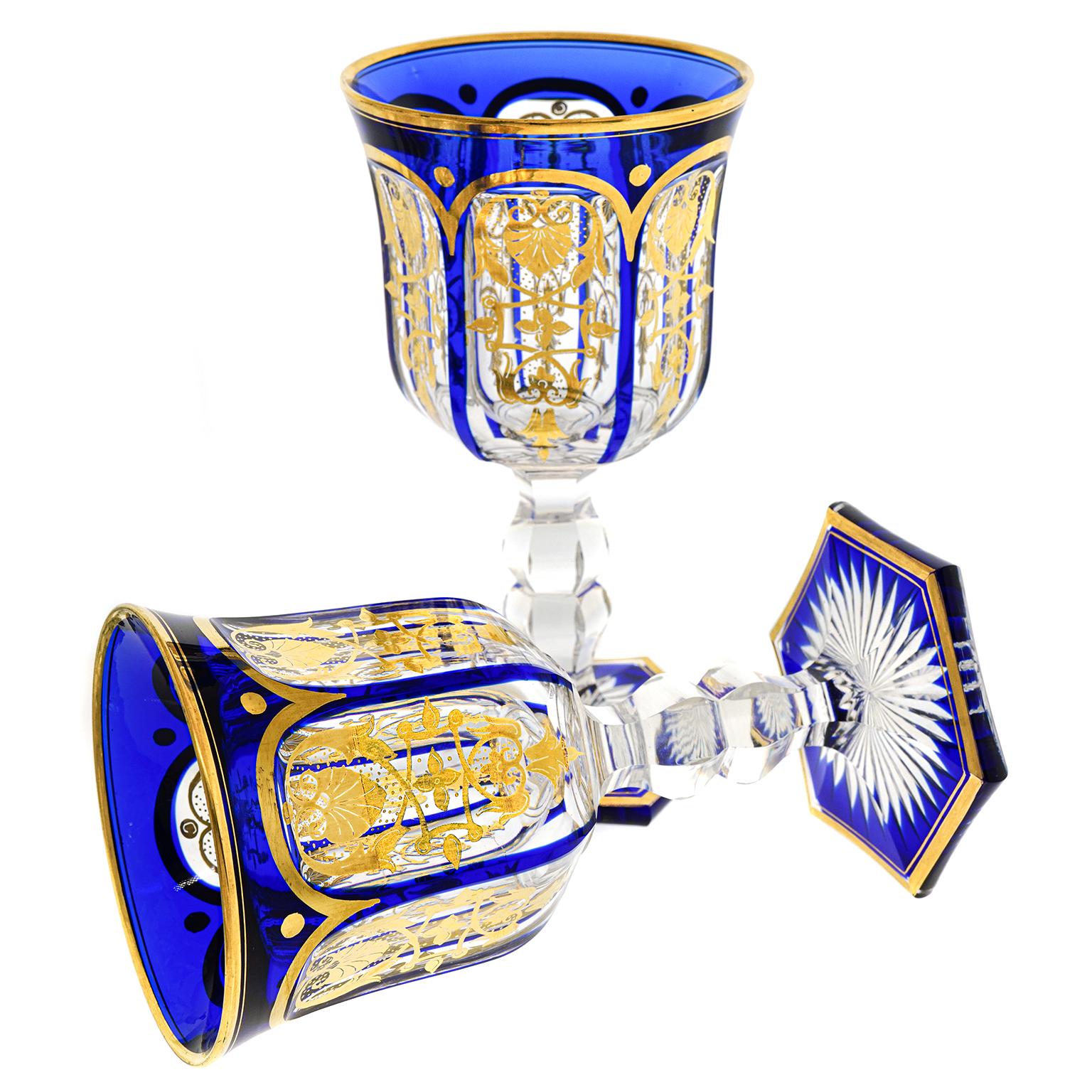 Set of 10 Cobalt Empire by Baccarat Goblets For Sale 1