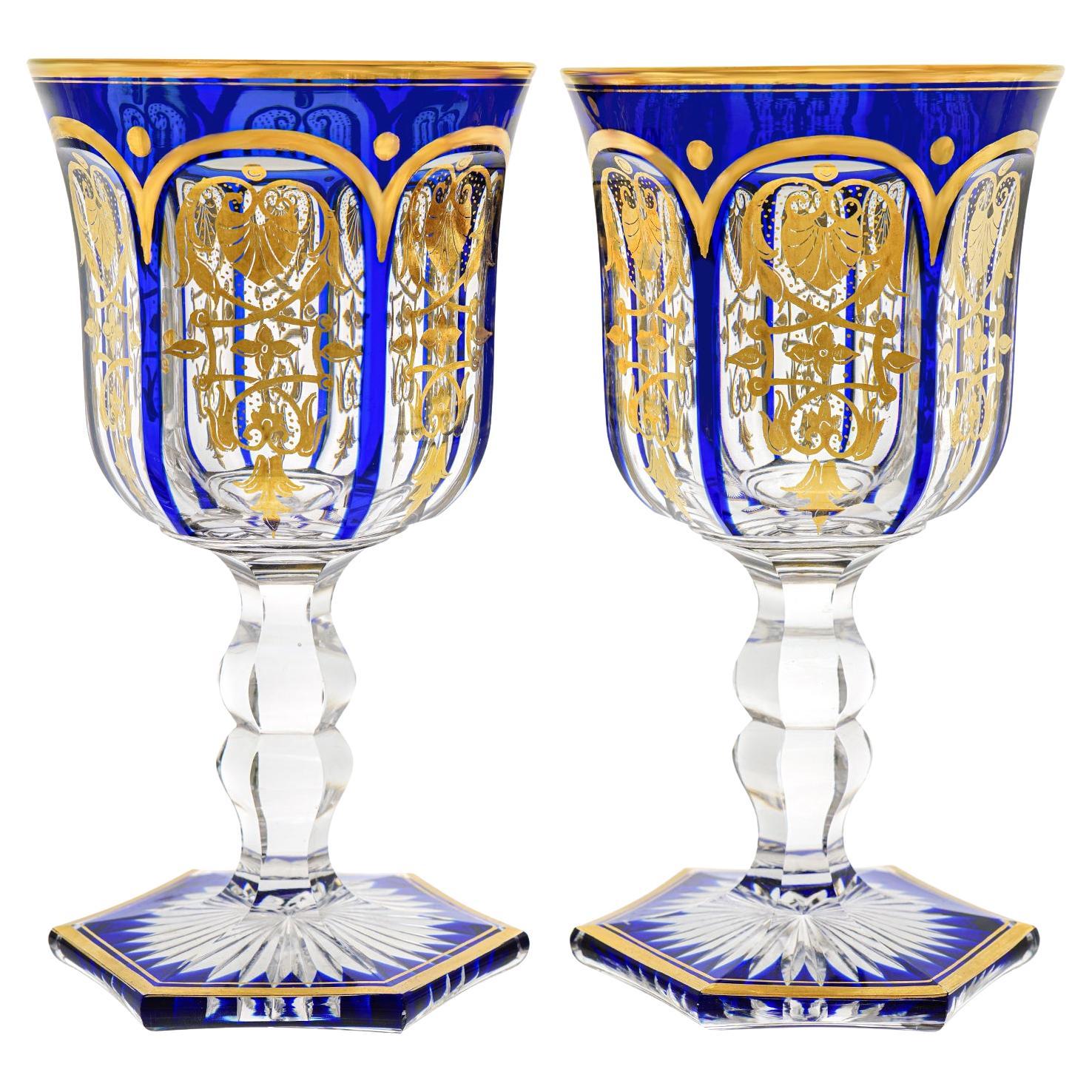 Set of 10 Cobalt Empire by Baccarat Goblets For Sale