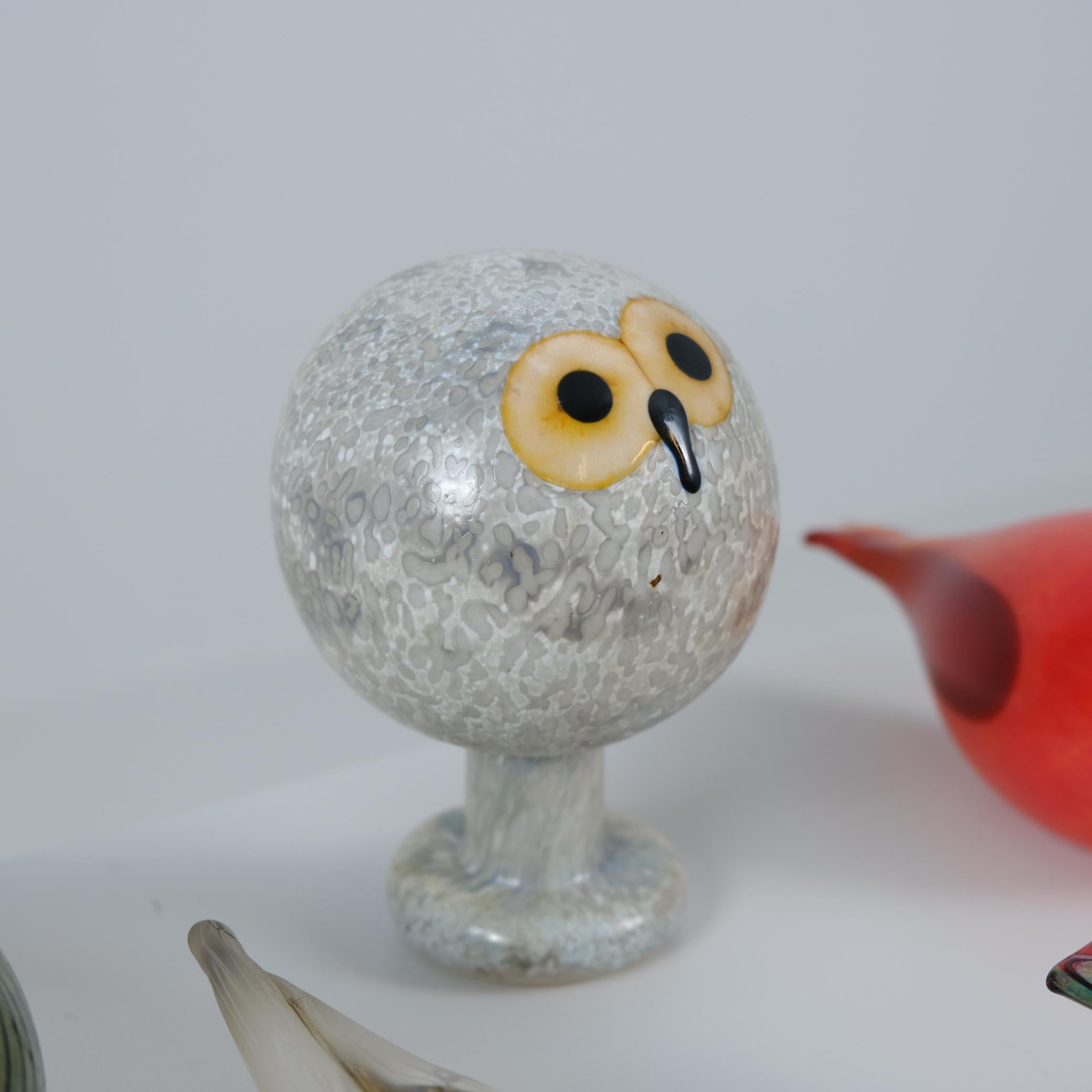 Late 20th Century Set of 10 Colourful Collectable Glass Birds by Oiva Toikka, Nuutajärvi, Finland For Sale