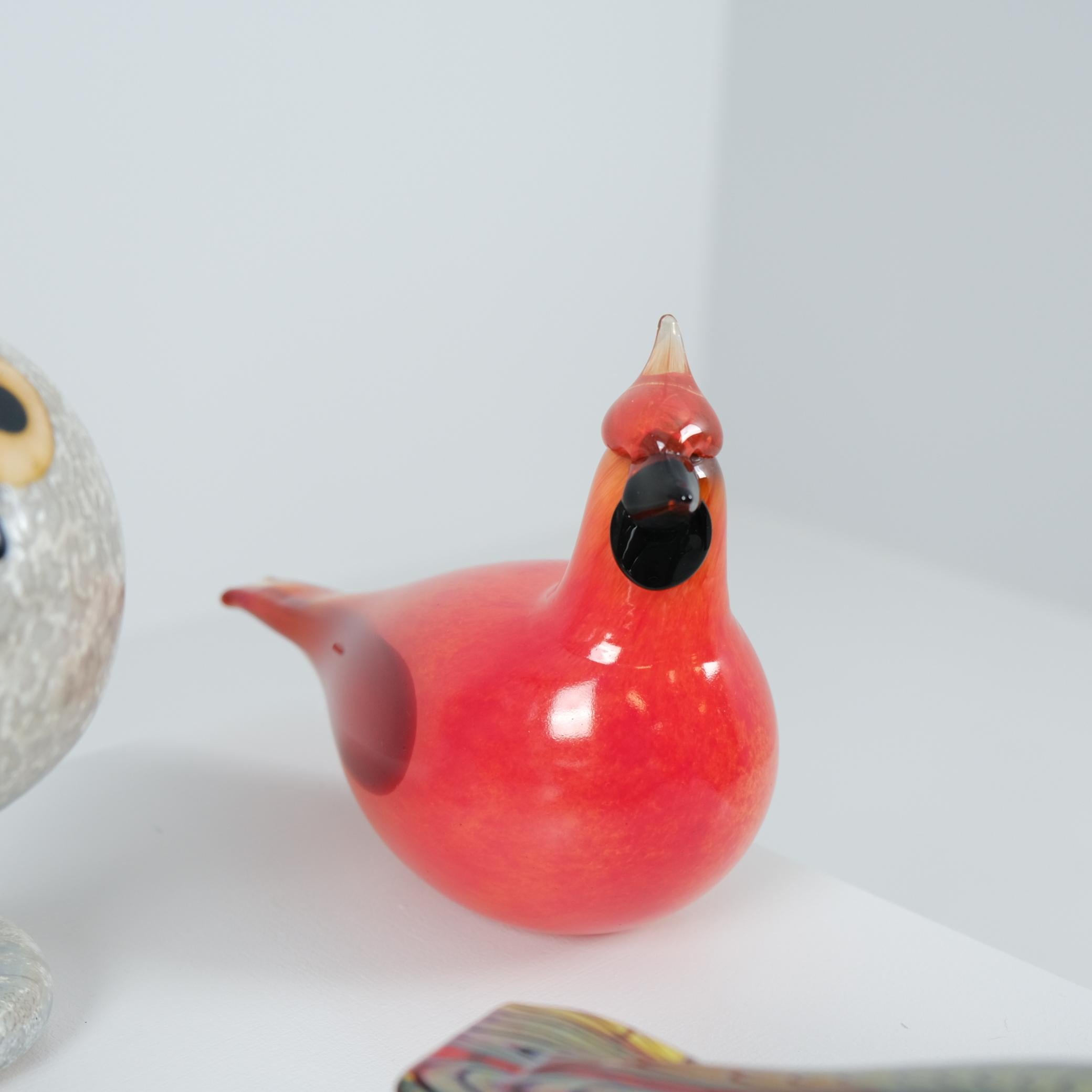 Art Glass Set of 10 Colourful Collectable Glass Birds by Oiva Toikka, Nuutajärvi, Finland For Sale
