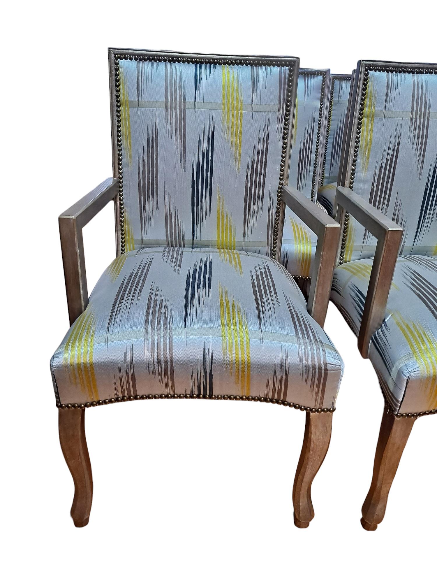 20th Century Set of 10 Contemporary Beautifully Upholstered Dining Chairs  For Sale
