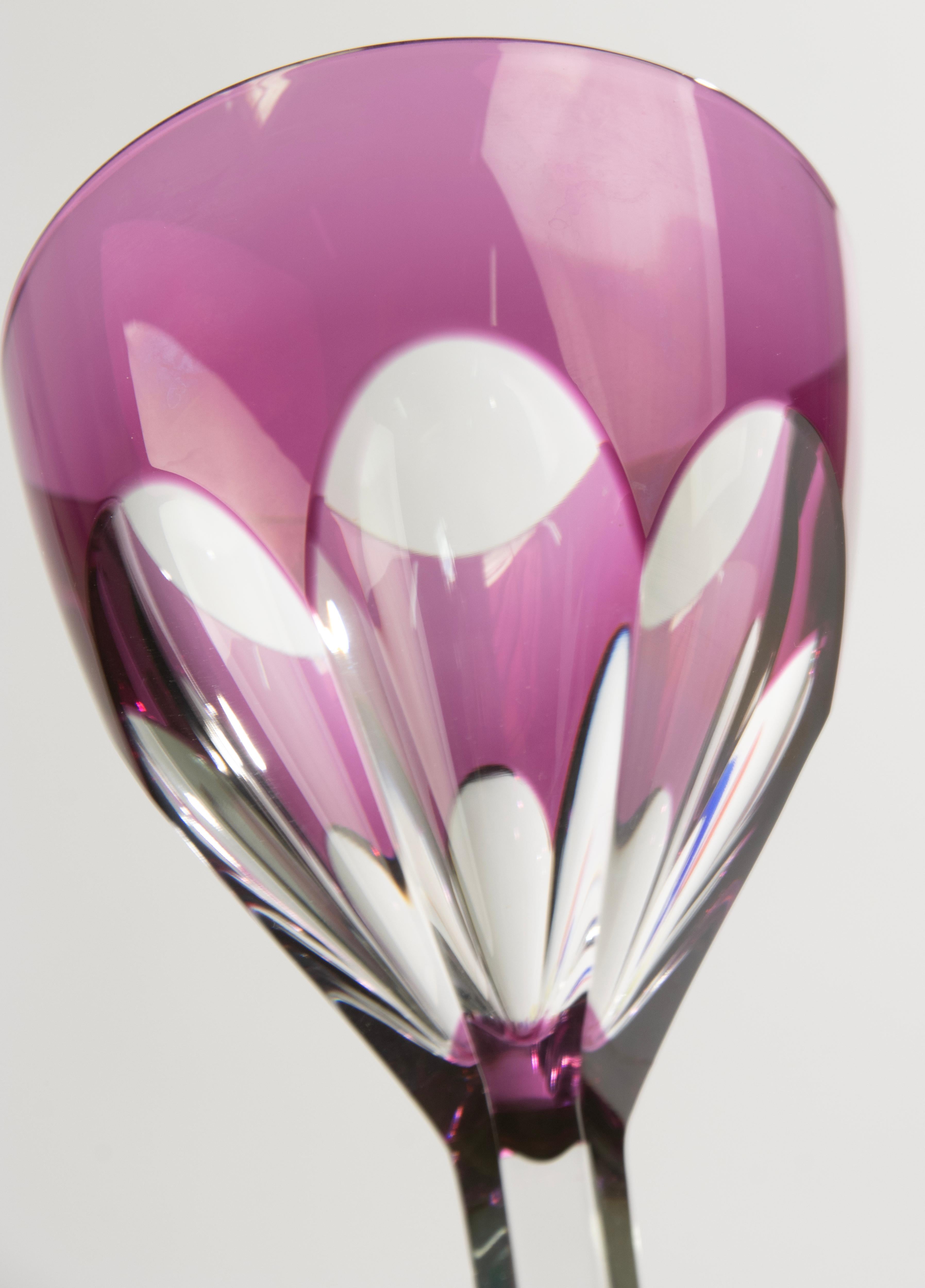 Set of 10 Crystal Colored Wine Glasses - Val Saint Lambert - Model Gevaert im Angebot 9
