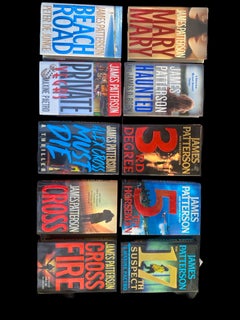 Set of 10 Curated James Patterson Slip-Covered Books Library/ Media Room Display