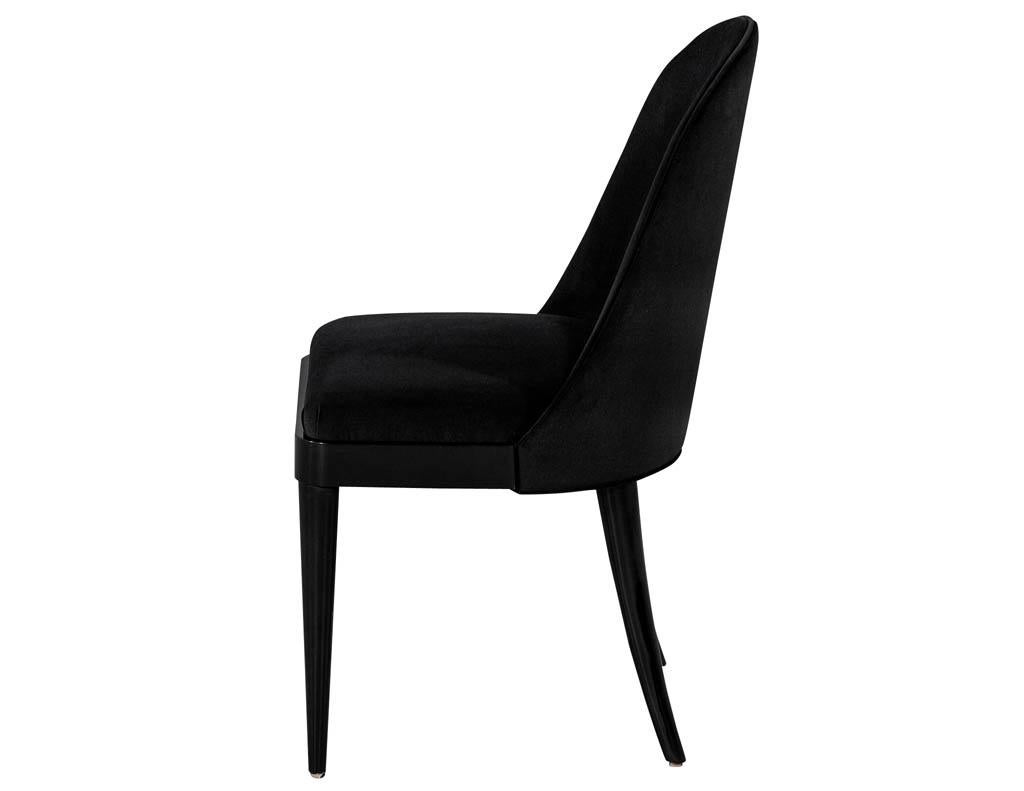 Set of 10 Custom Black Modern Curved Dining Chairs 4