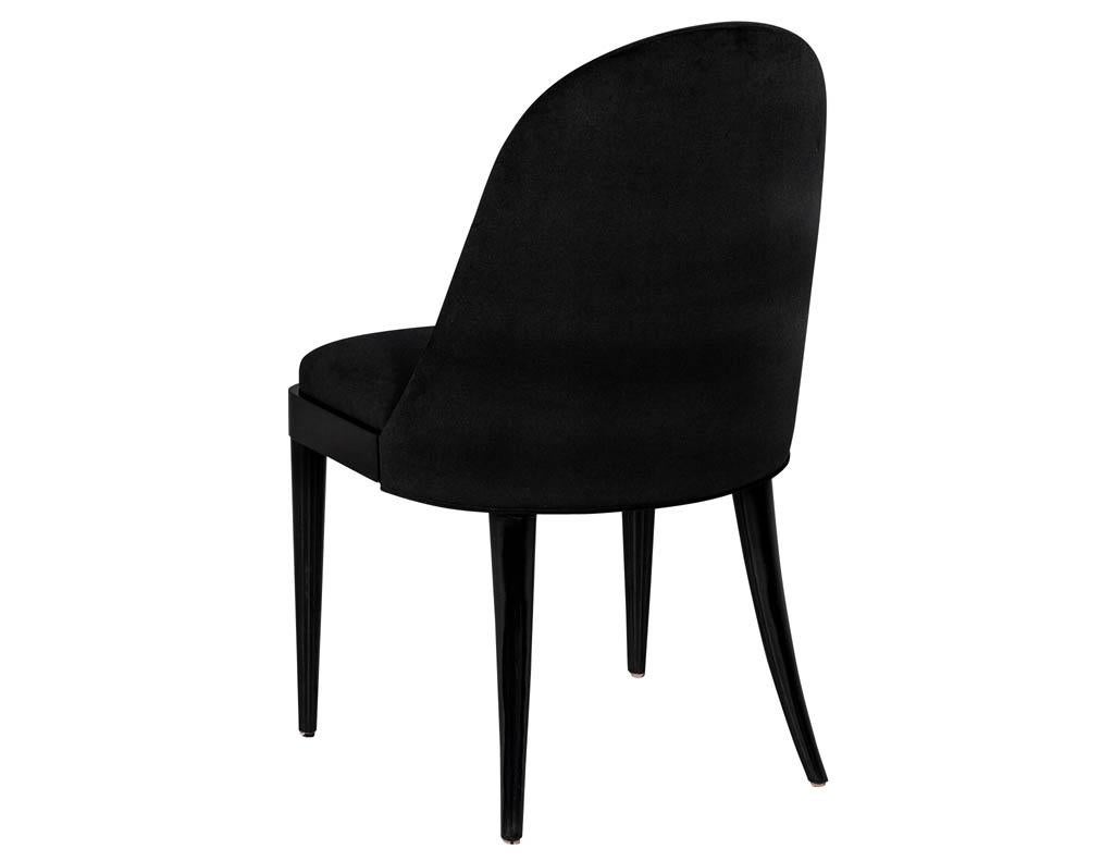 Set of 10 Custom Black Modern Curved Dining Chairs 5