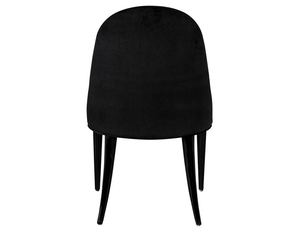 Set of 10 Custom Black Modern Curved Dining Chairs 6