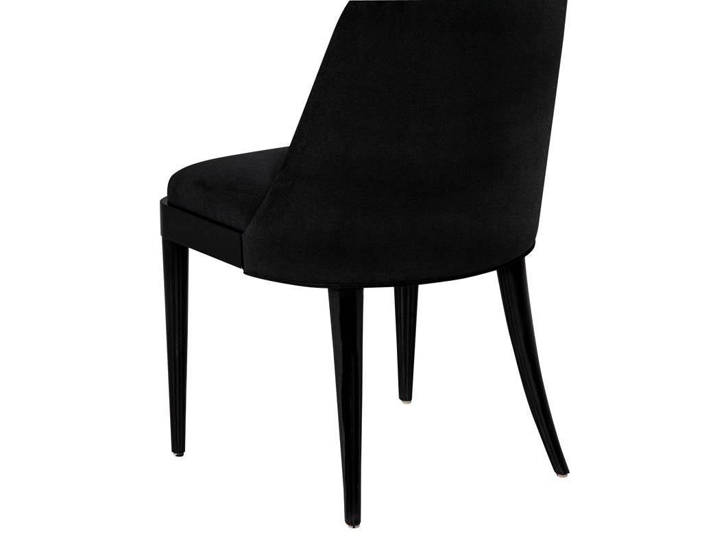 Set of 10 Custom Black Modern Curved Dining Chairs 7