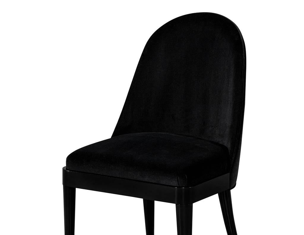 Set of 10 Custom Black Modern Curved Dining Chairs 8